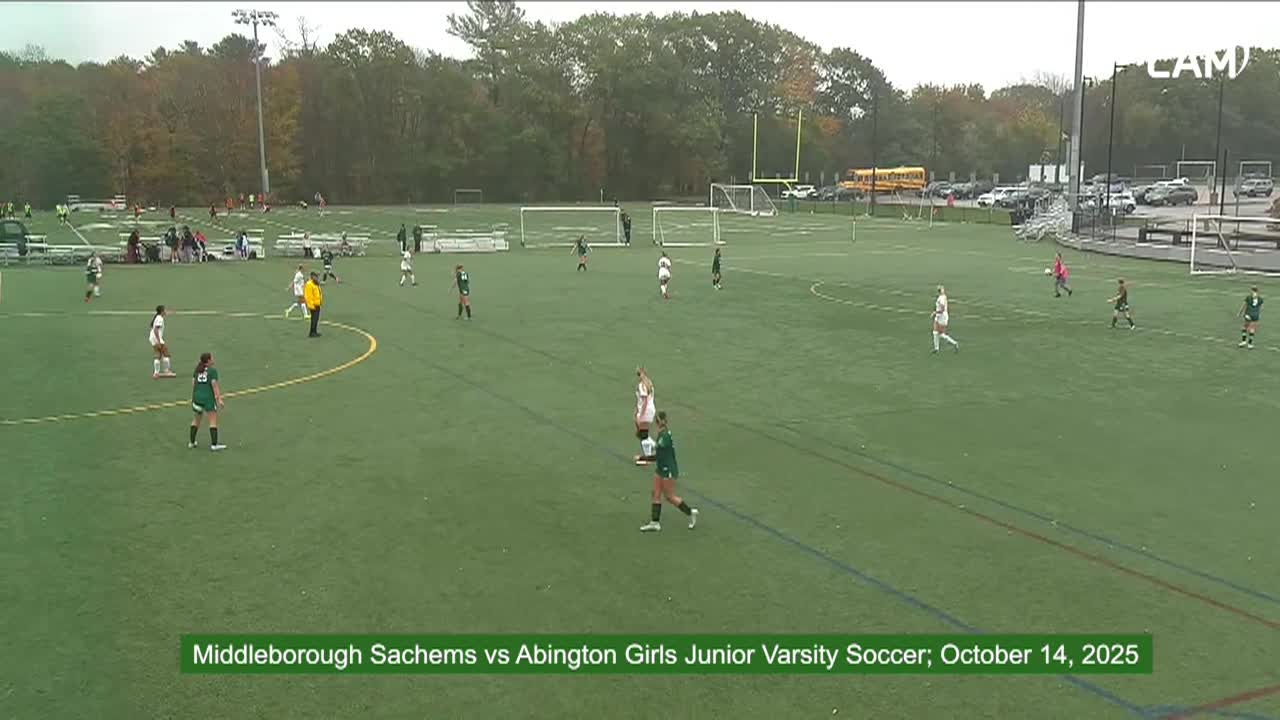 Middleborough Sachems vs Abington Girls Junior Varsity Soccer; Oct. 14, 2025