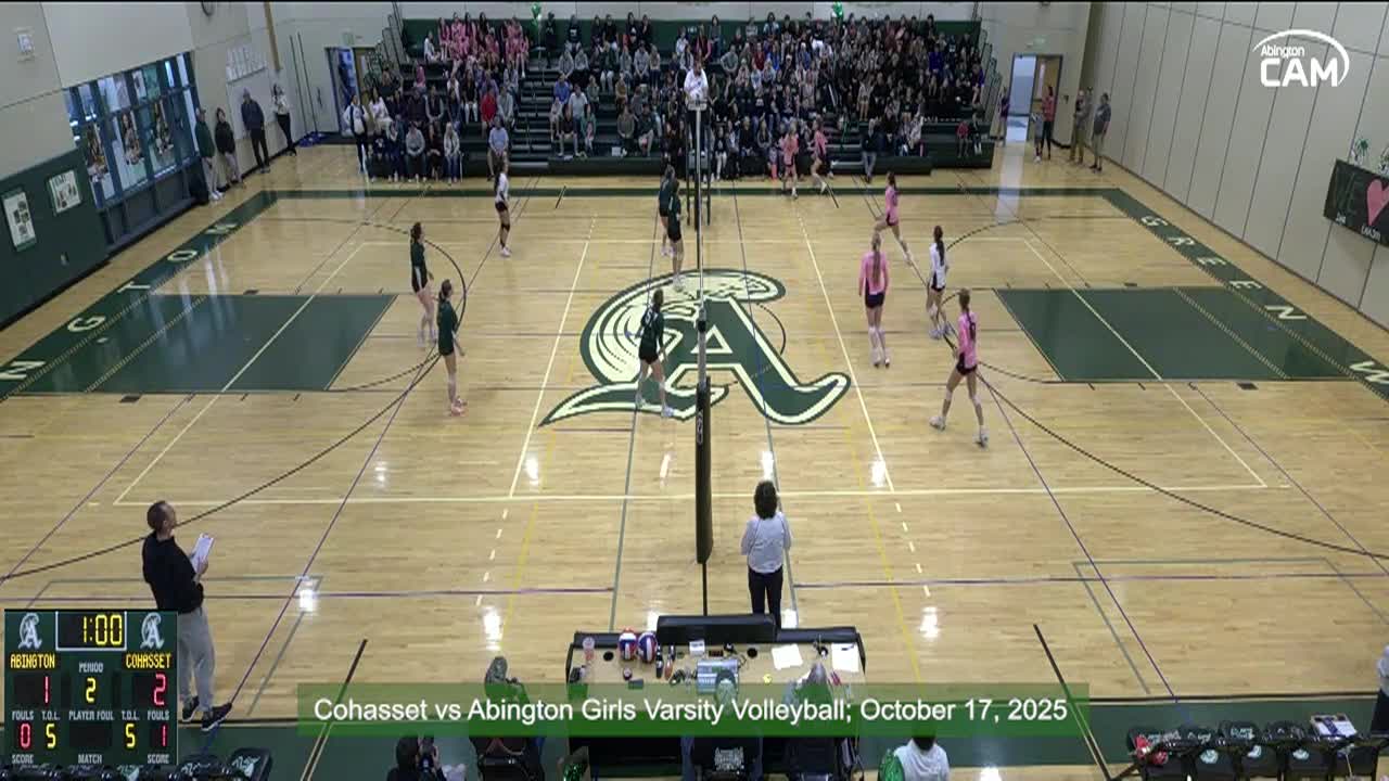 Cohasset Skippers vs Abington Girls Varsity Volleyball; Oct.17, 2025