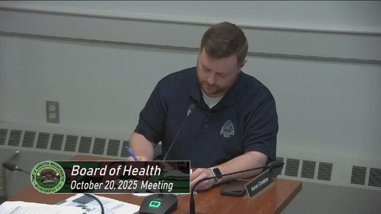 Board of Health; Oct. 20, 2025