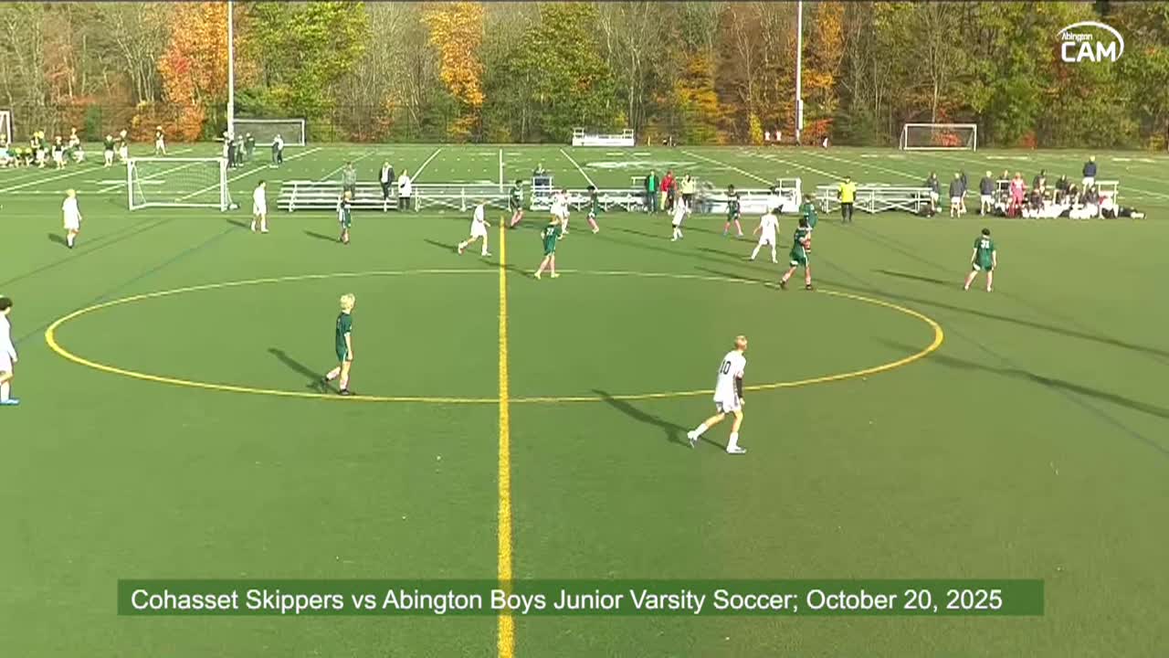 Cohasset Skippers vs Abington Boys Junior Varsity Soccer; Oct. 20, 2025
