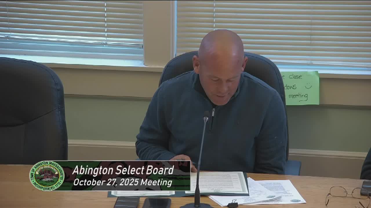 Abington Select Board; Oct. 27, 20254