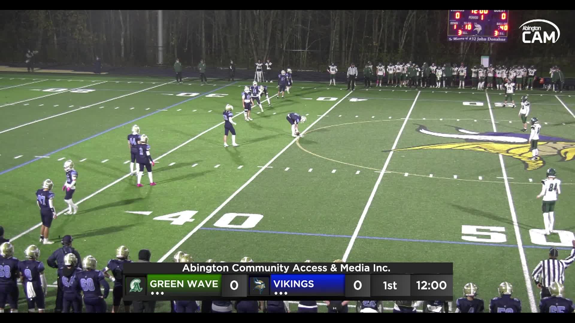 Abington vs East Bridgewater Vikings Boys Varsity Football; October 30, 2025