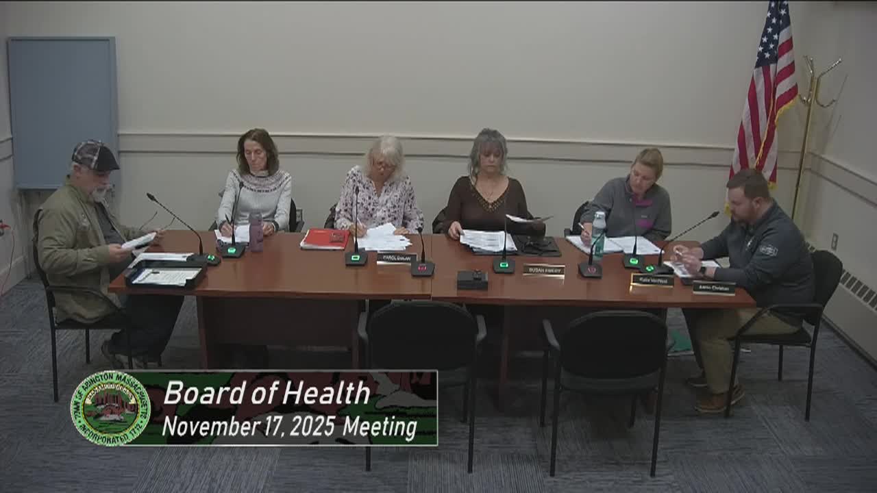 Board of Health; Nov. 17, 2025