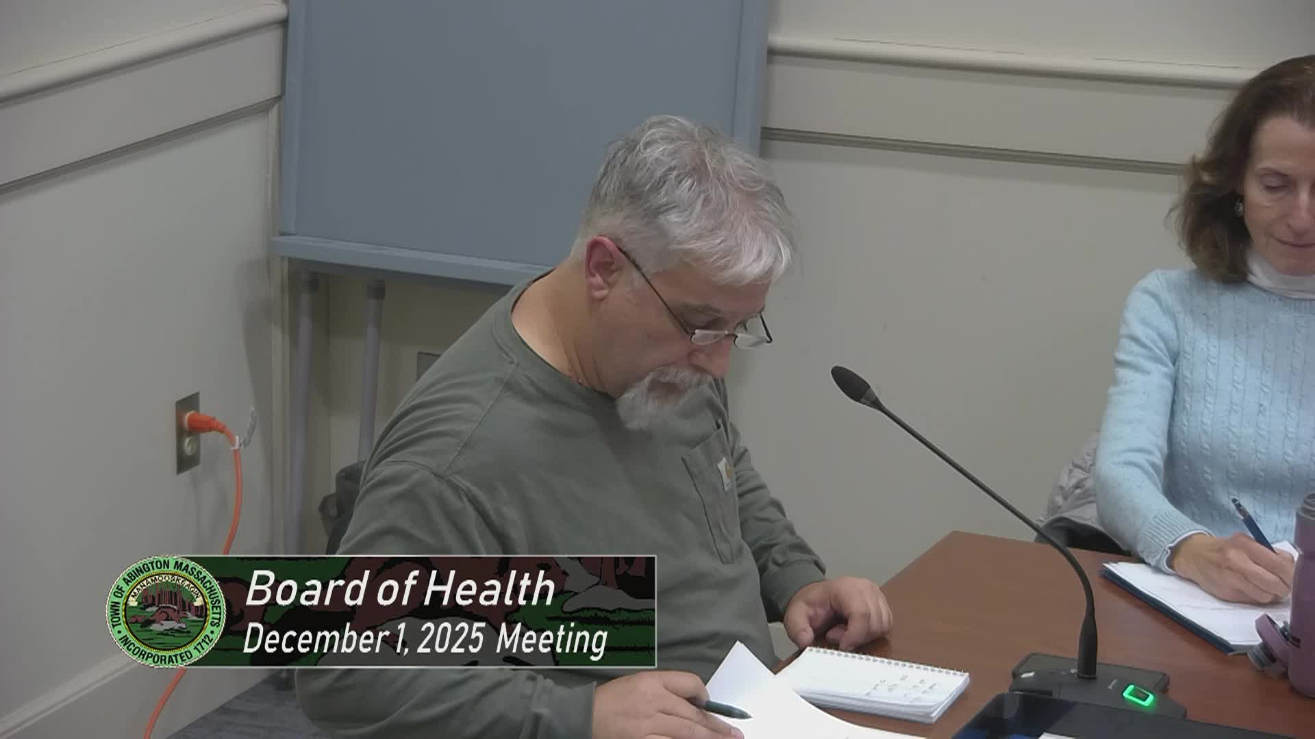 Board of Health; December 1, 2025