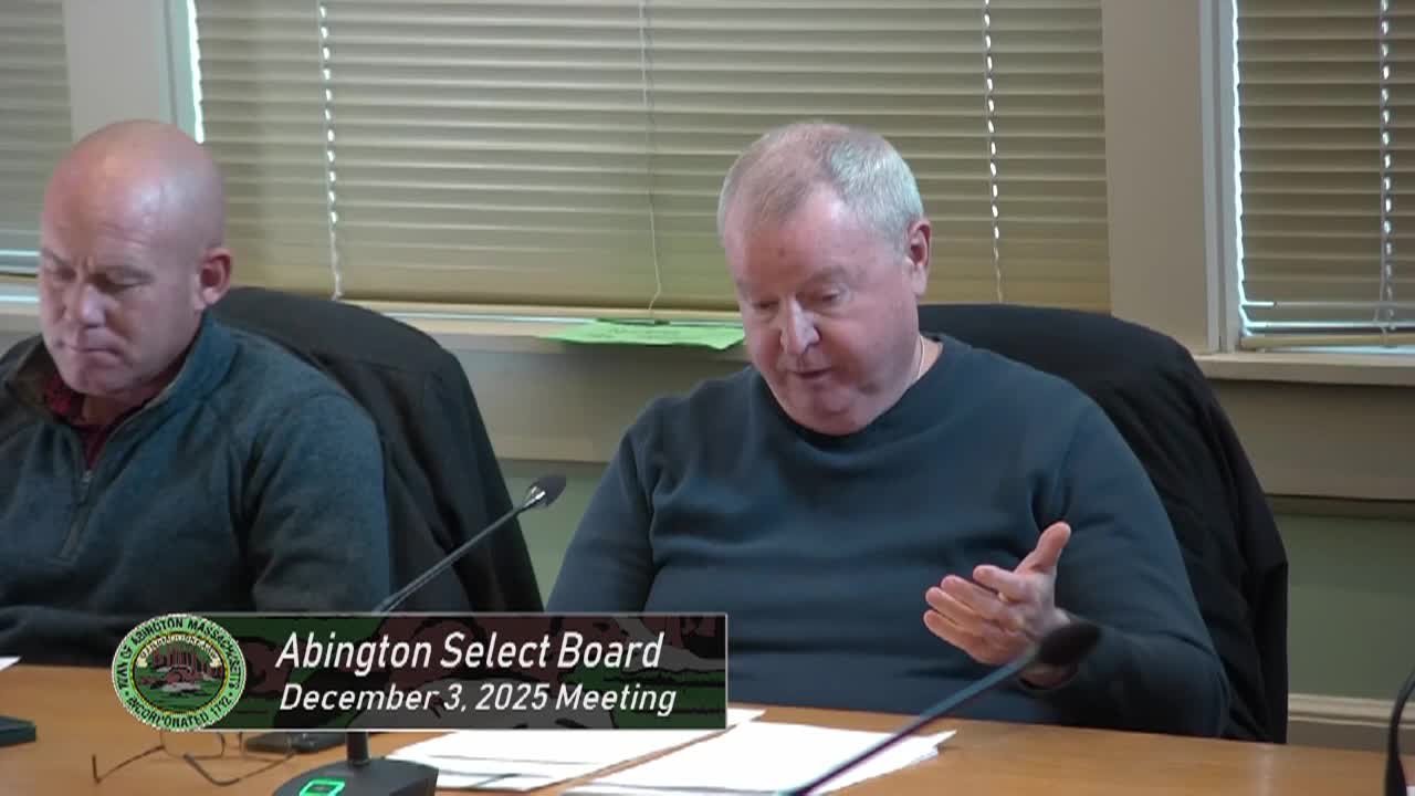 Abington Select Board; Dec. 3, 2025