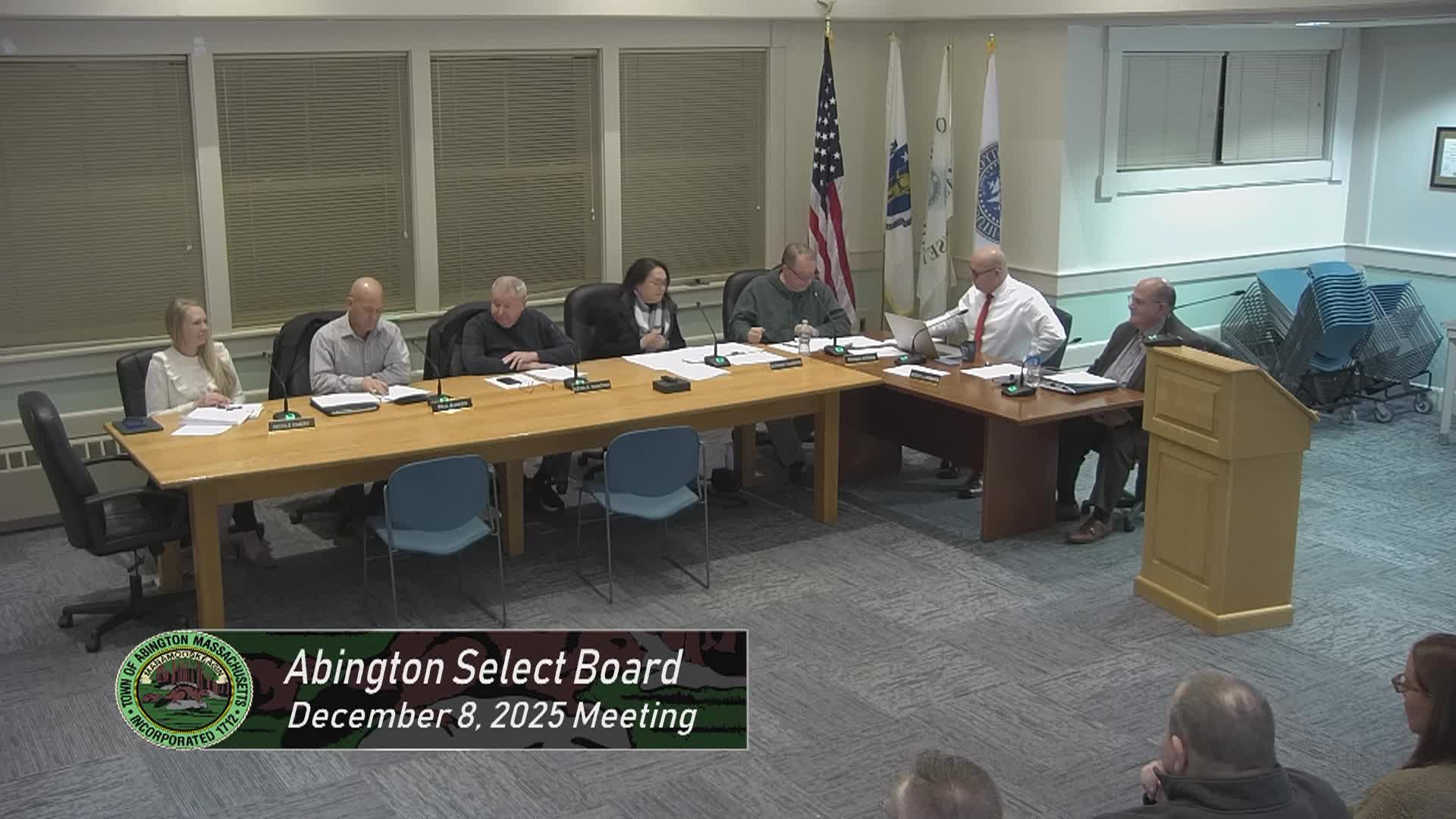 Abington Select Board; December 8, 2025