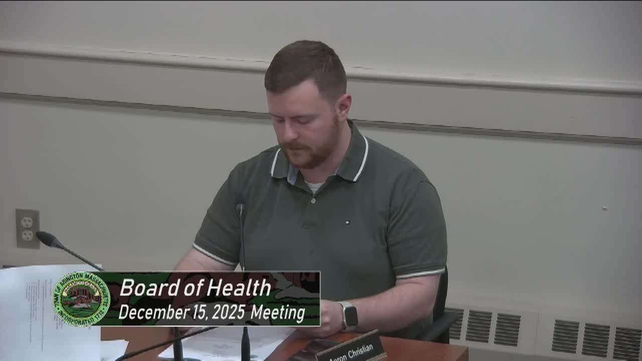 Board of Health; Dec. 15, 2025