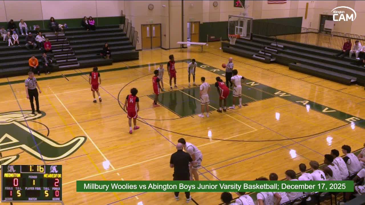 Millbury Woolies vs Abington Boys Junior Varsity Basketball; Dec. 17, 2025