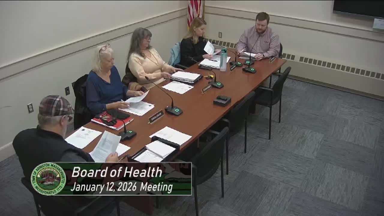 Board of Health; Jan. 12, 2026