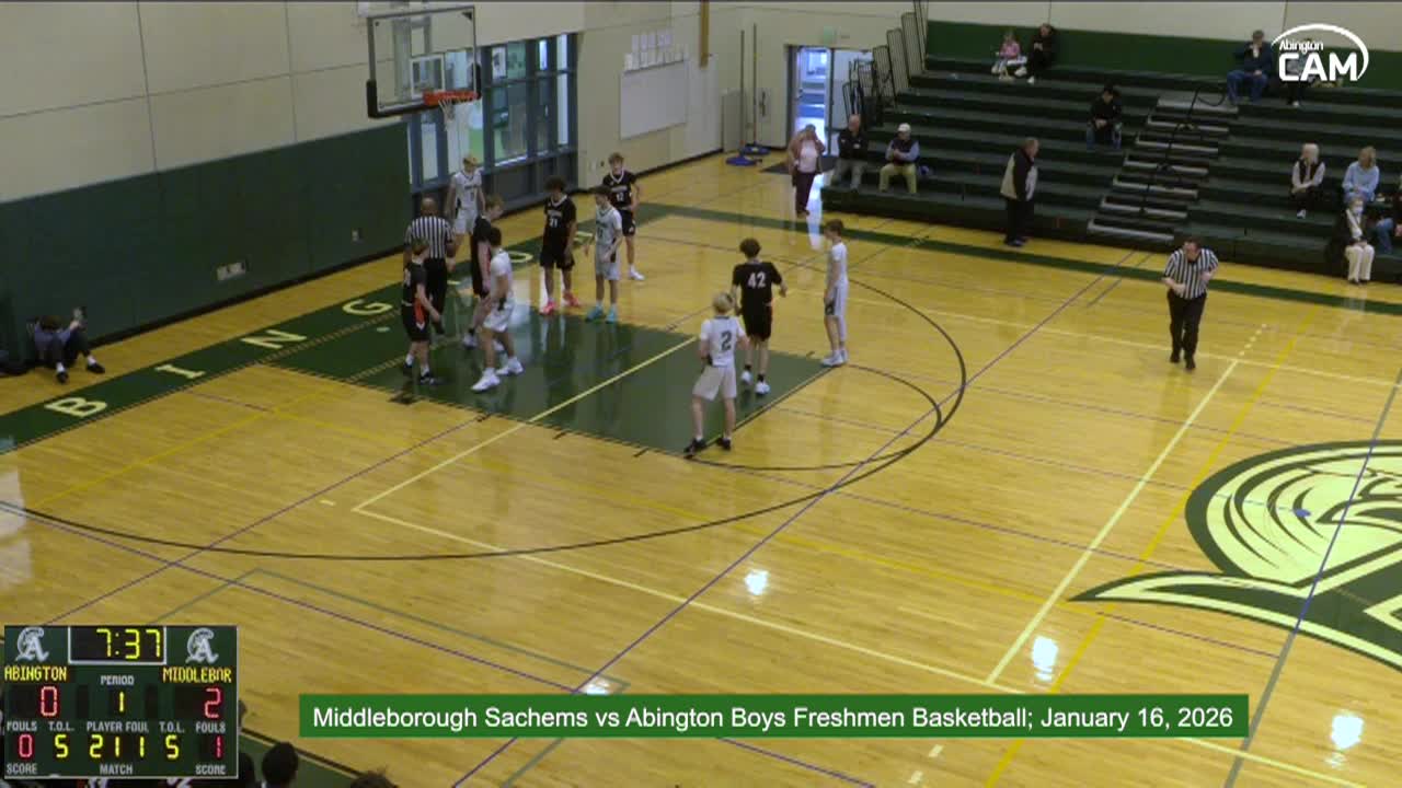 Middleborough Sachems vs Abington Boys Freshmen Basketball; Jan.16, 2026