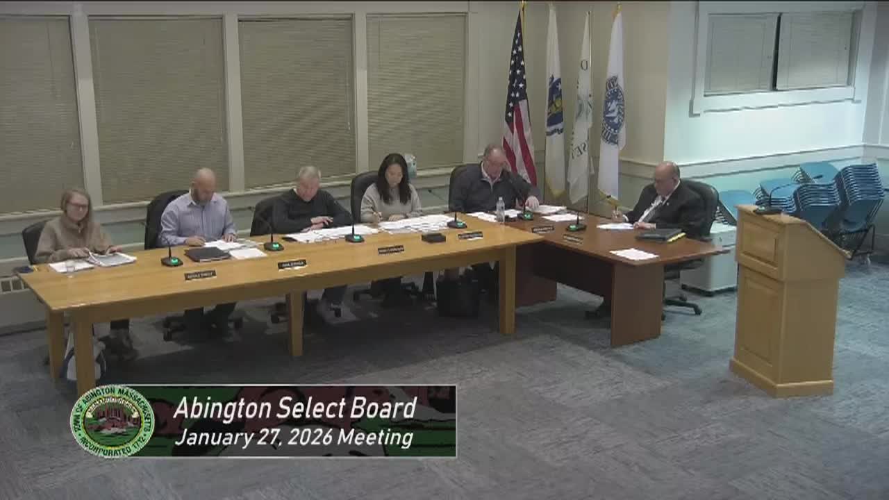 Abington Select Board; Jan. 27, 2026