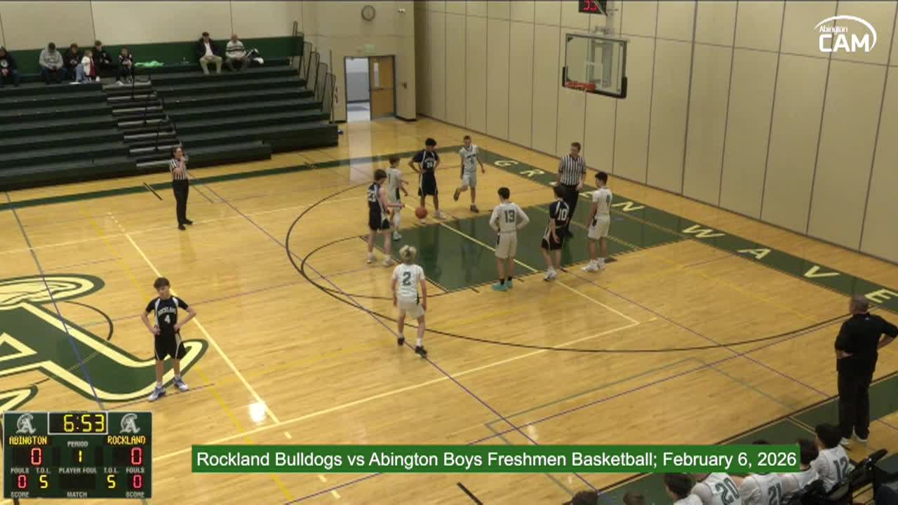 Rockland vs Abington Boys Freshmen Basketball; Feb. 6, 2026