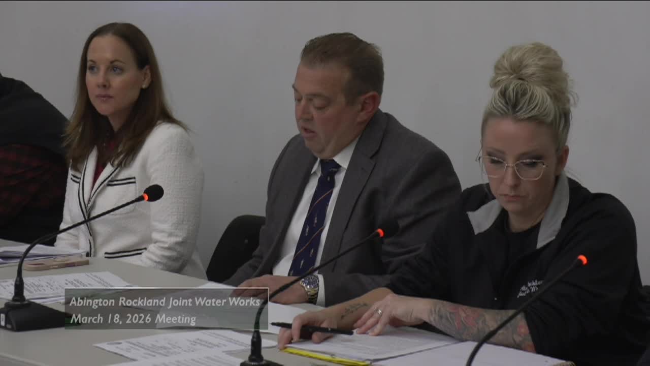 Abington-Rockland Joint Water Committee; Mar. 18, 2026