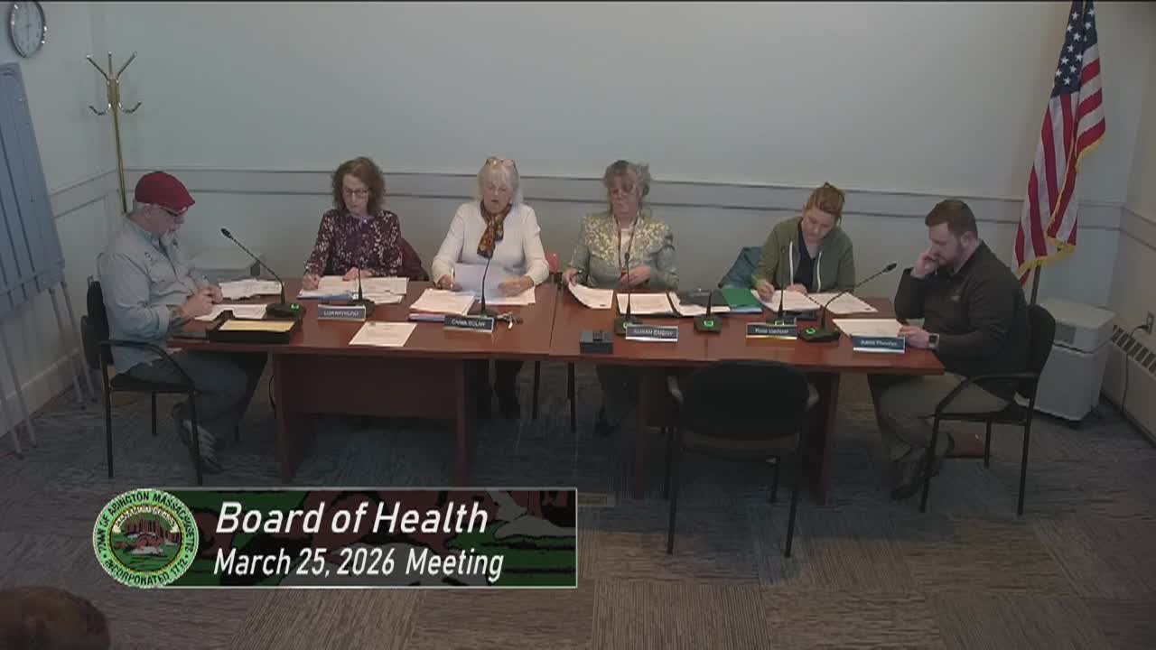 Board of Health; Mar. 25, 2026