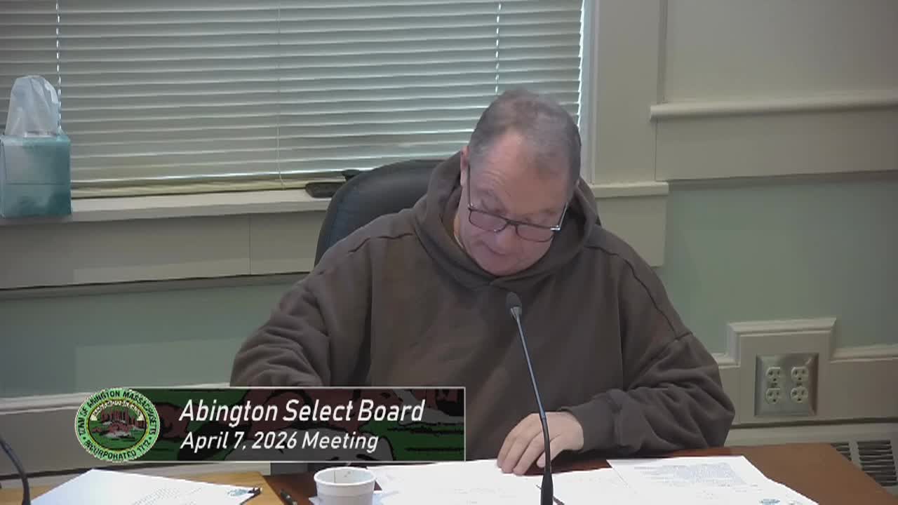 Abington Select Board; Apr. 7, 2026