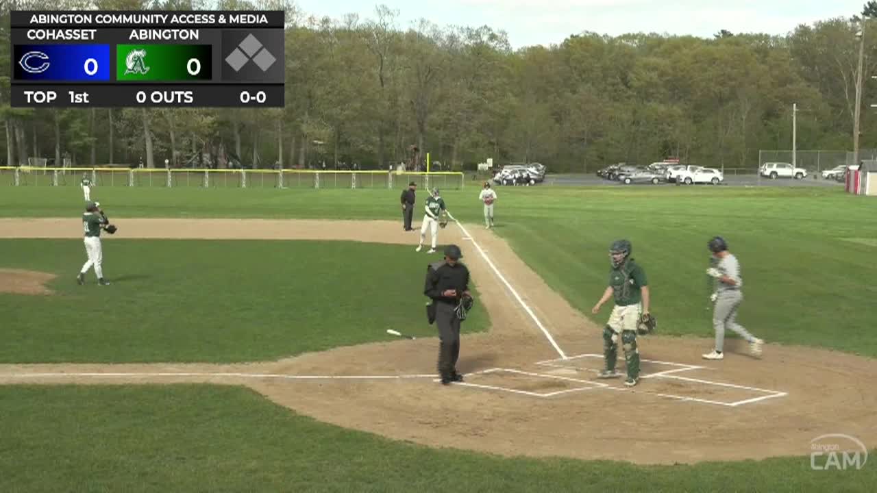 Cohasset Skippers vs Abington Boys Vars. Baseball; May 12, 26
