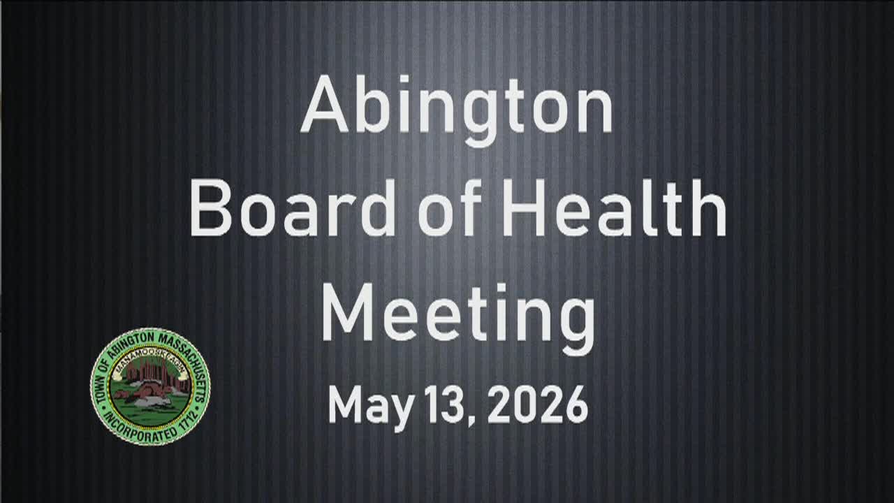 Board of Health; May 13, 26