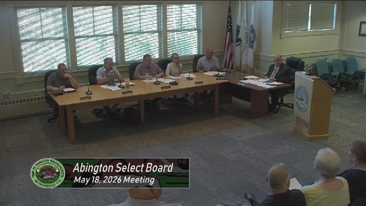 Abington Select Board; May 18, 26