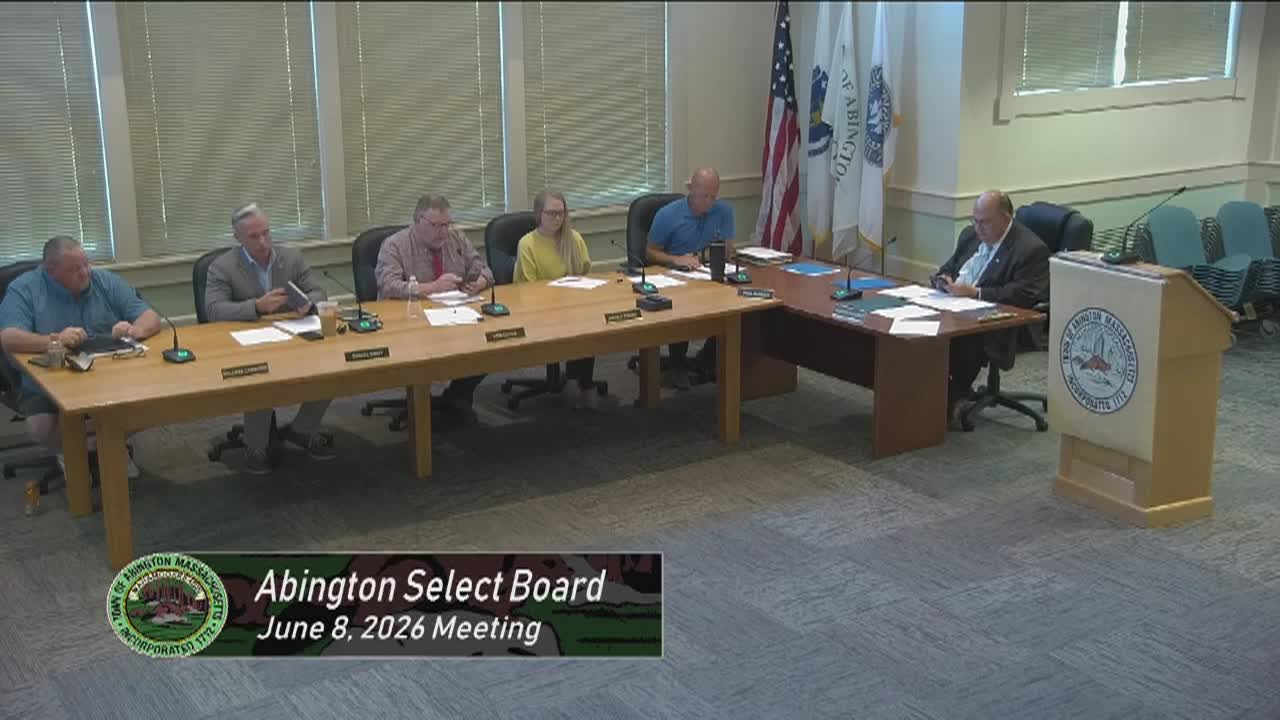 Abington Select Board; Jun. 8, 2026
