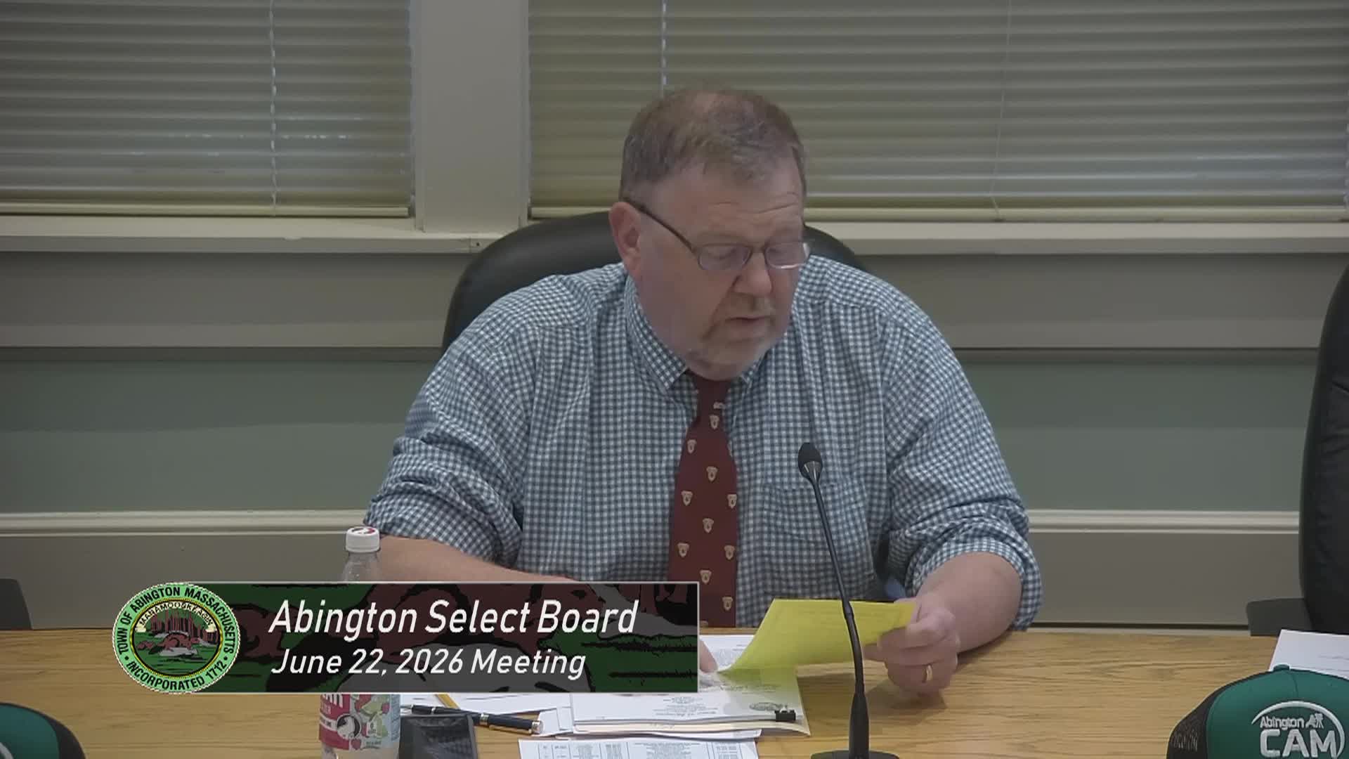 Abington Select Board; June 22, 2026
