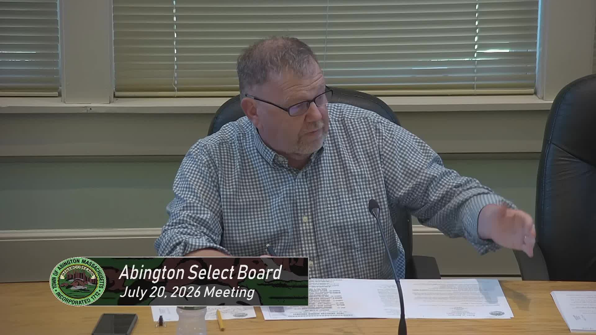 Abington Select Board; July 20, 2026