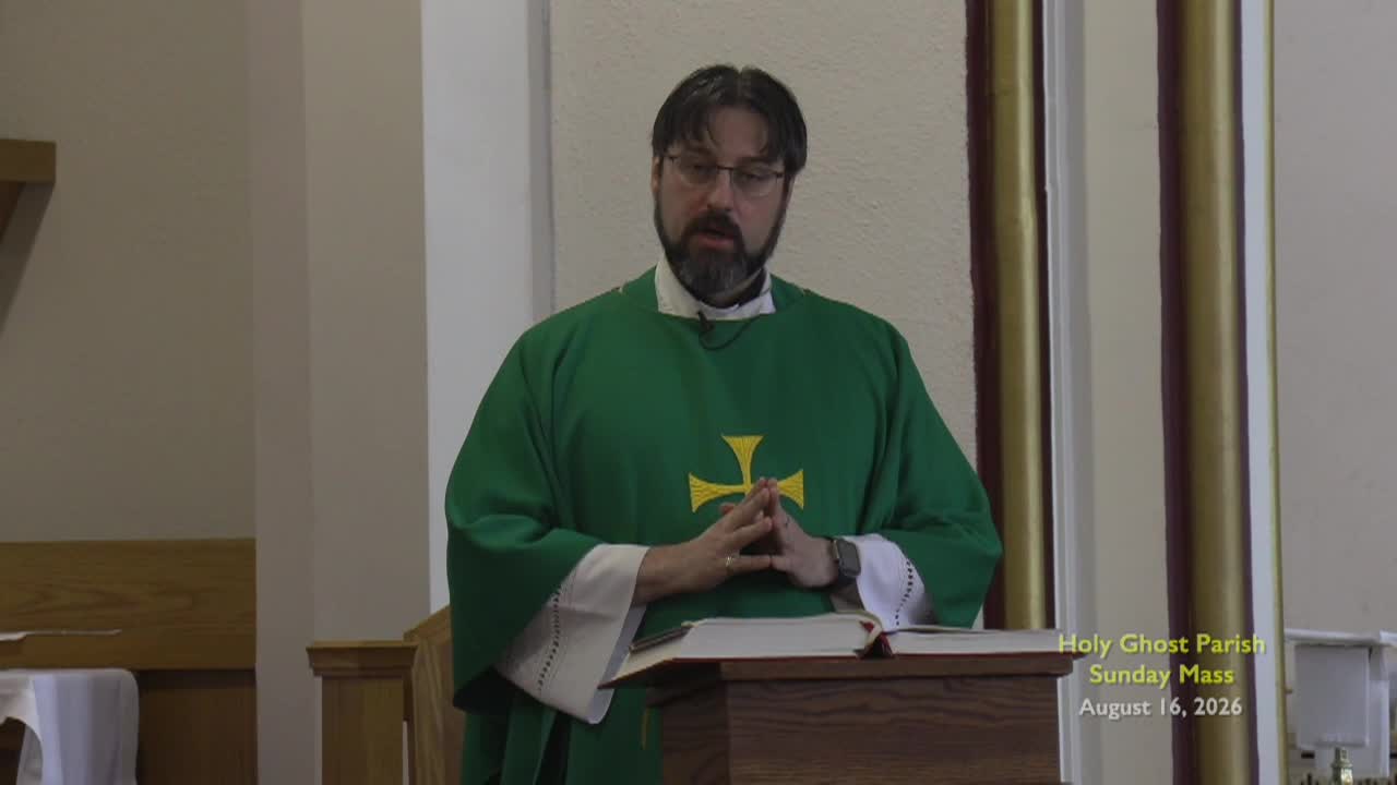 Holy Ghost Parish, Aug. 16, 2026