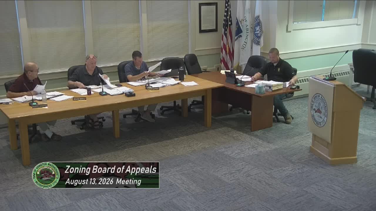 Zoning Board of Appeals; Aug. 13, 2026