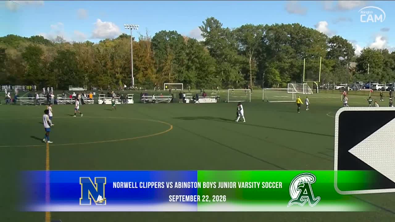 Norwell Clippers vs Abington Boys JV Soccer; Sept. 22, 2026