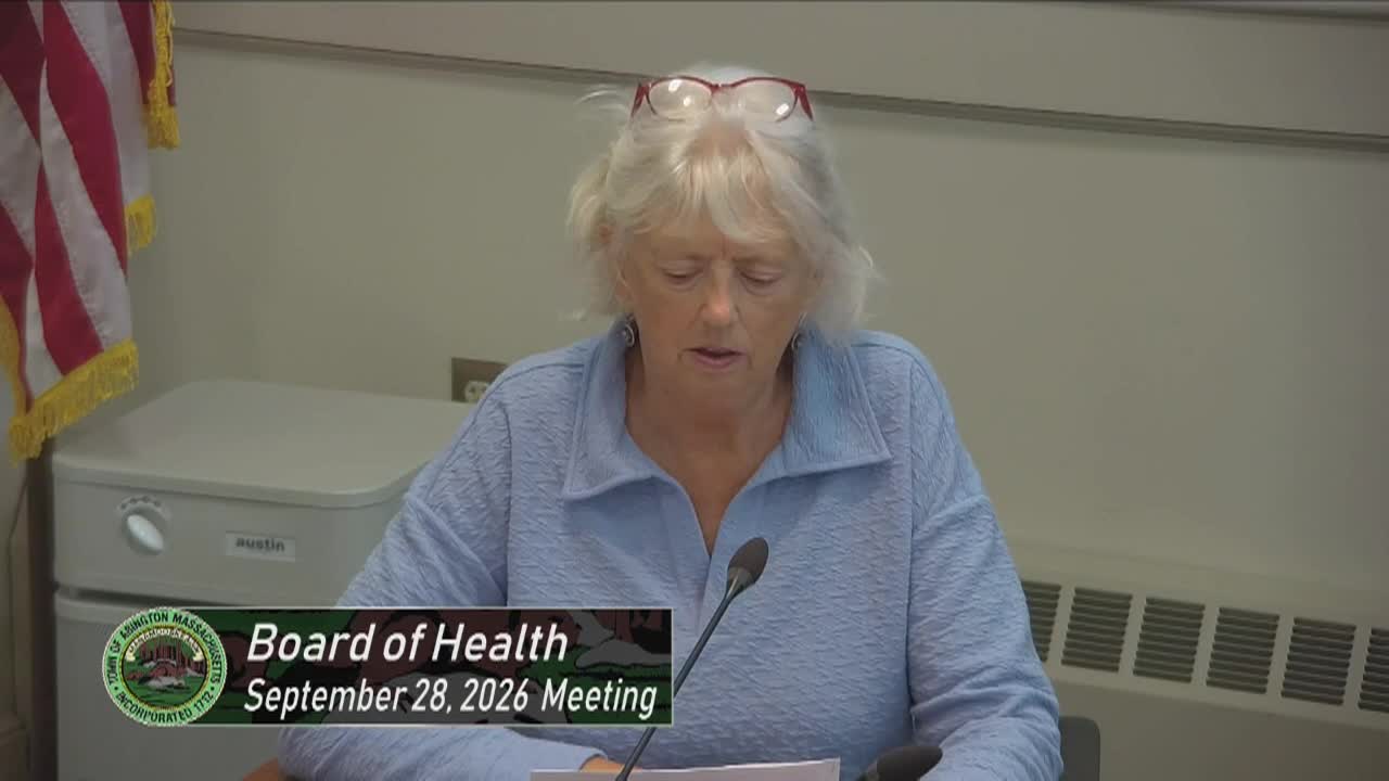 Board of Health; Sept. 28, 2026