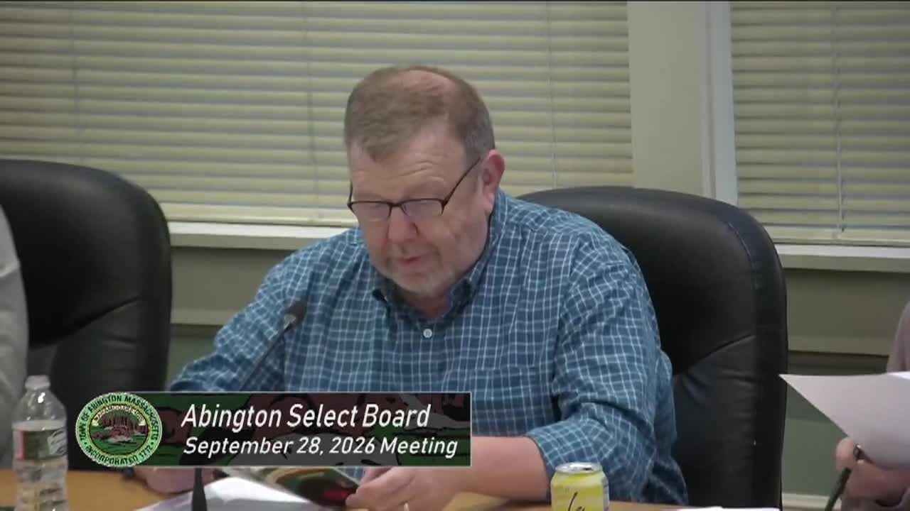 Abington Select Board; Sept. 28, 2026