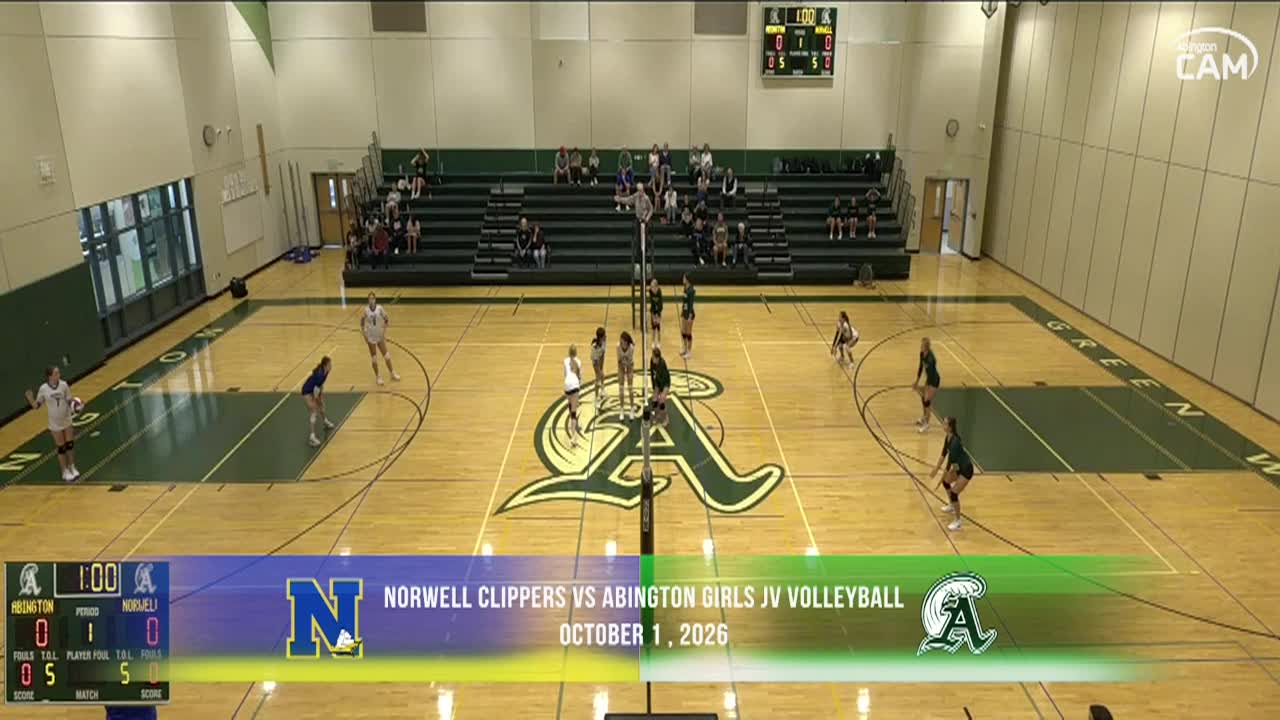 Norwell Clippers vs Abington Girls JV Volleyball; Oct. 1, 2026