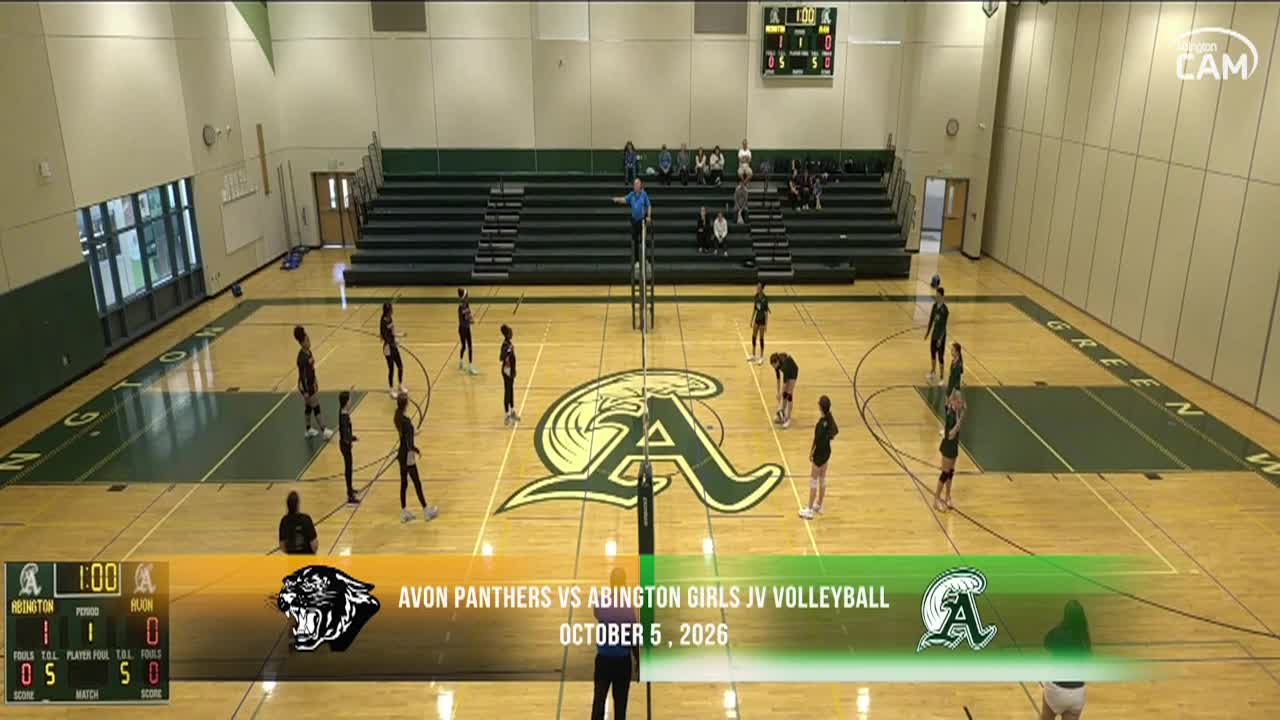 Avon Panthers vs Abington Girls JV Volleyball; Oct. 5, 2026