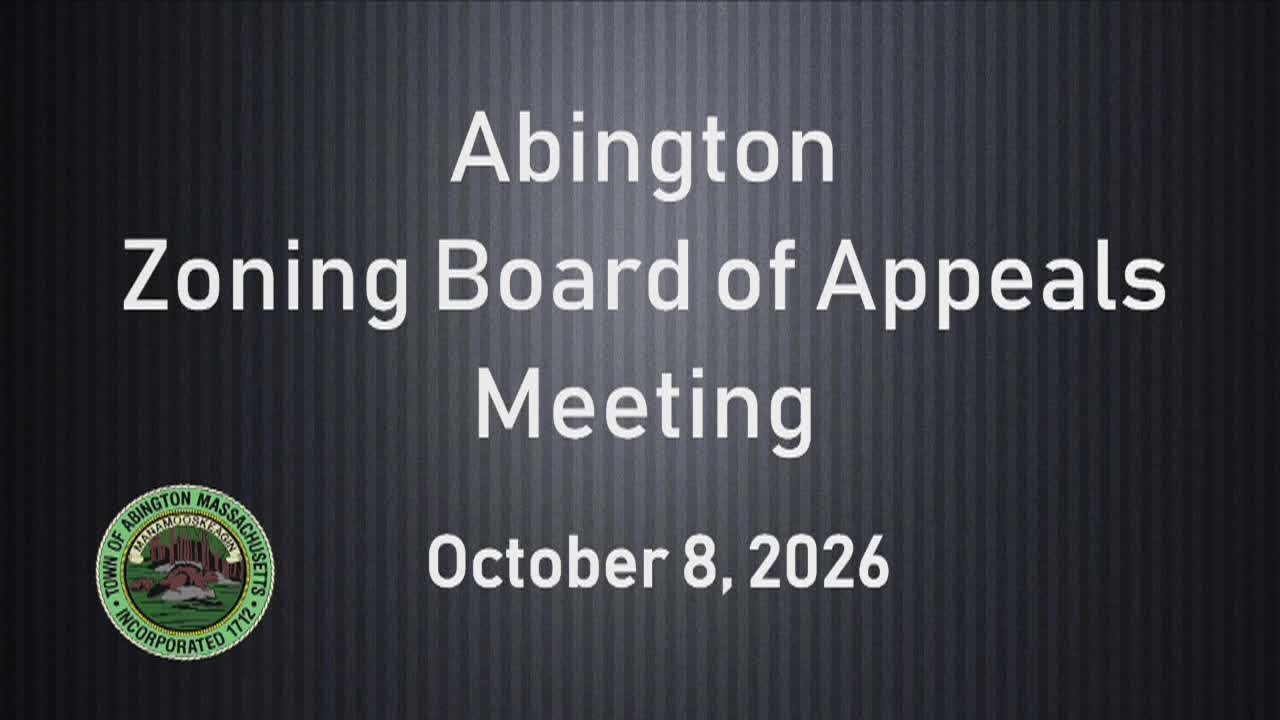 Zoning Board of Appeals; Oct. 8, 2026