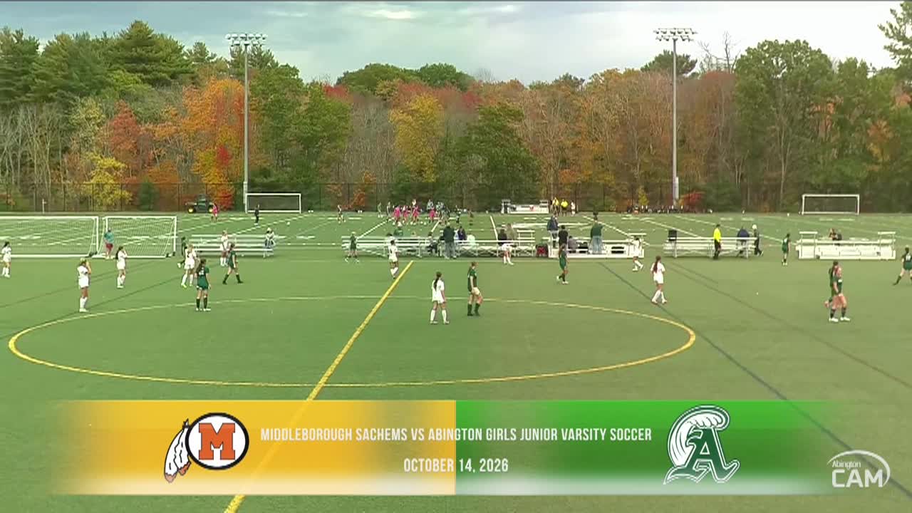 Middleborough Sachems vs Abington Girls JV Soccer; Oct. 14, 2026