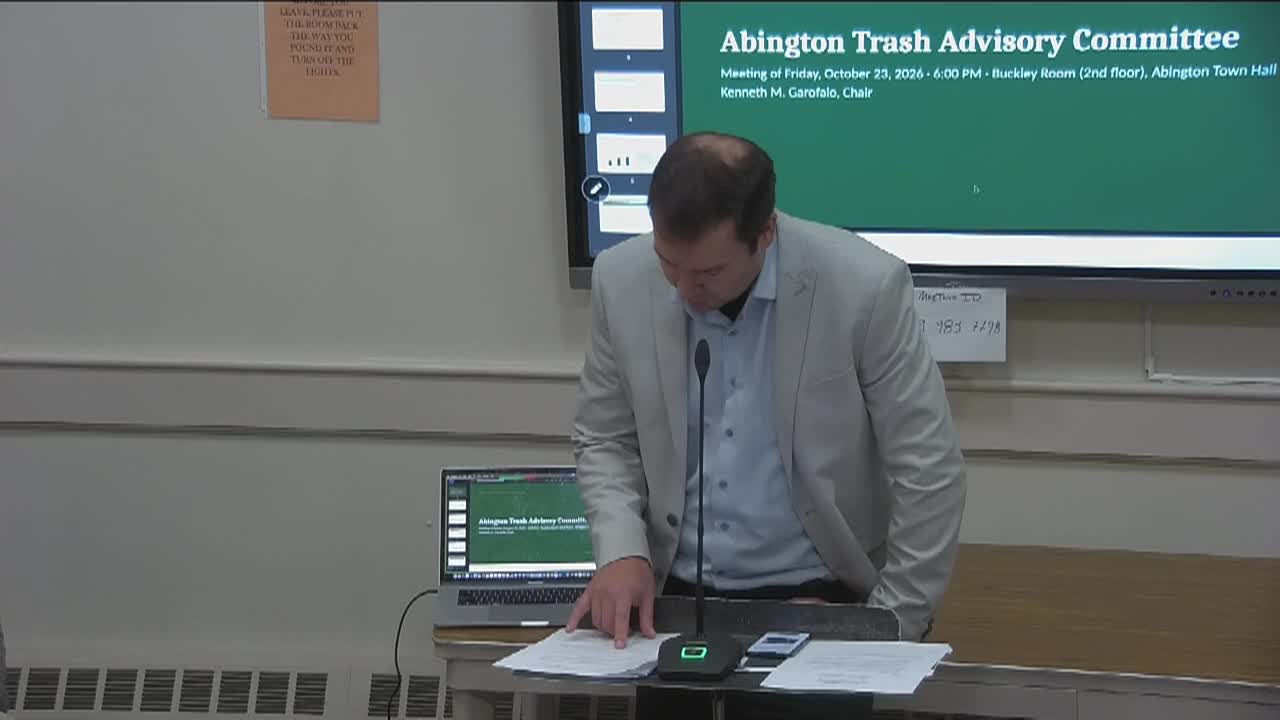 Trash Advisory Committee; Oct. 23, 2026