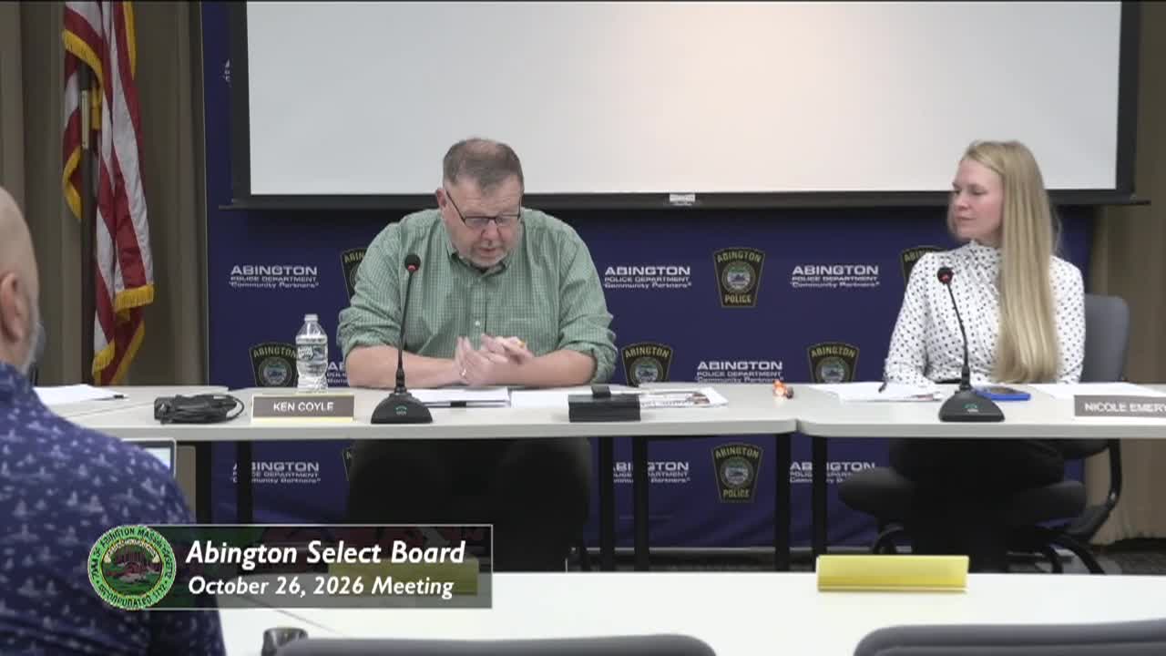 Abington Select Board; Oct. 26, 2026