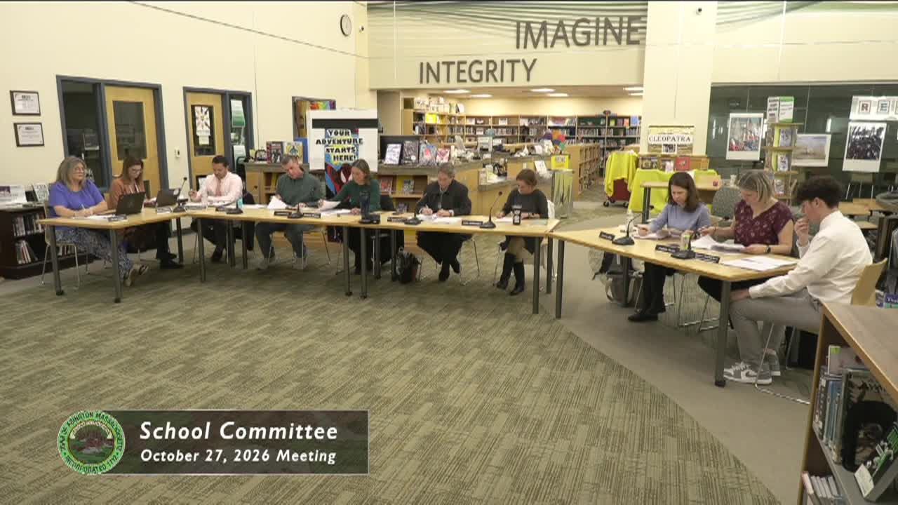 Abington School Committee; Oct. 27, 2026